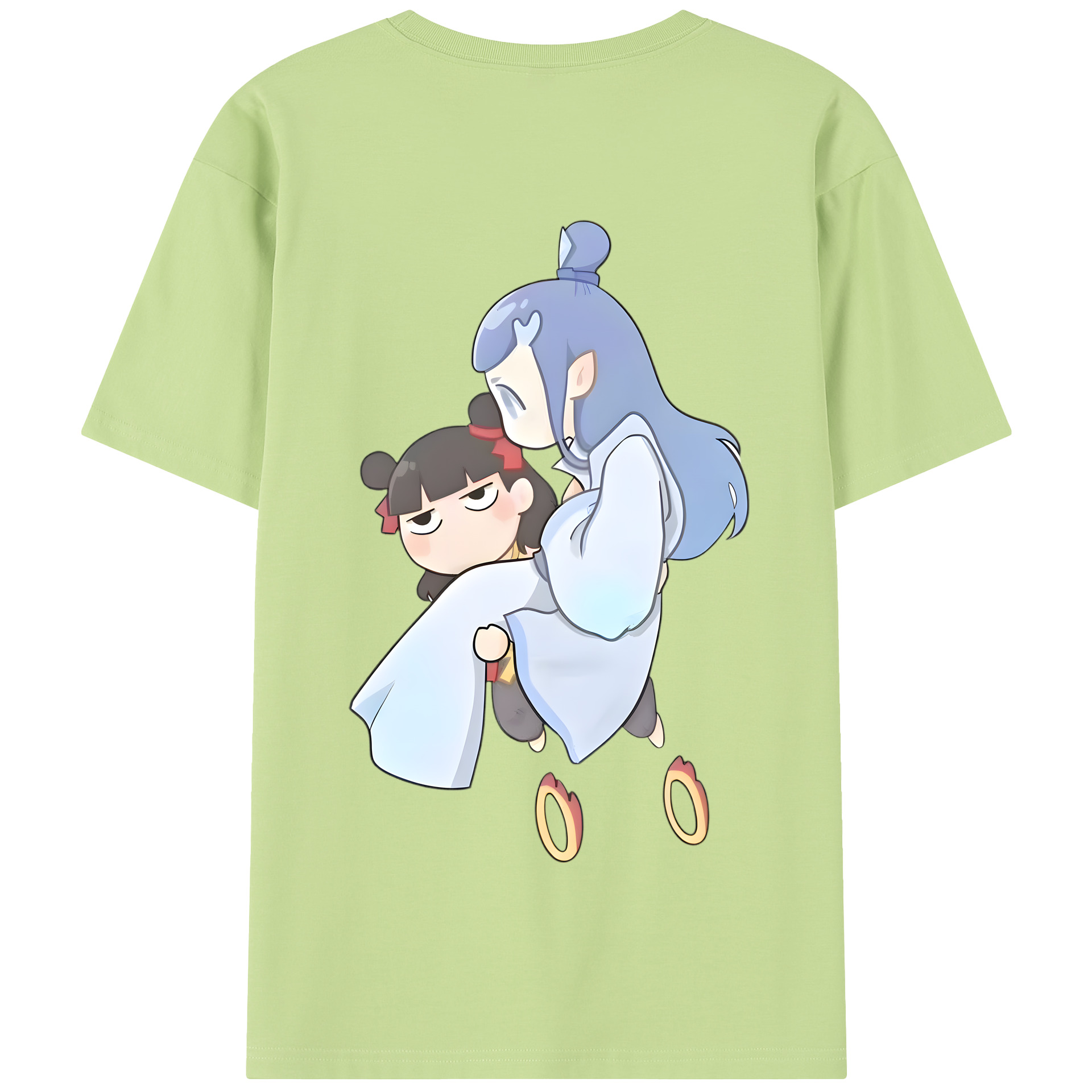 （画像用） Ne Zha 2 ナタ 魔童の大暴れ 綿100％半袖Tシャツ（背面プリント）